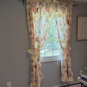 VINTAGE Priscilla Cut Kitten & Yarn Curtains